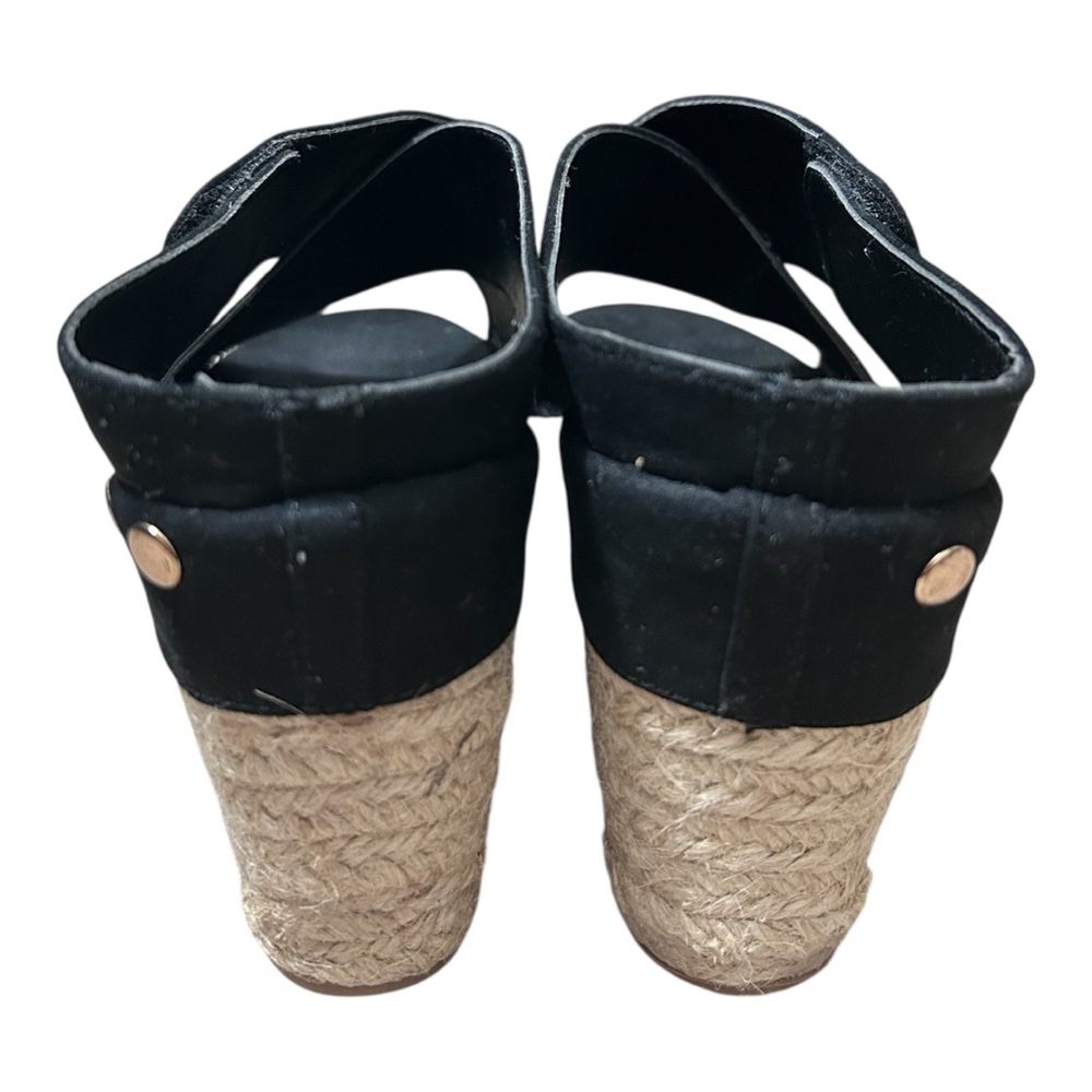 JustFab Black and Gold Wedges with Espadrille Heel - Picture 3 of 6